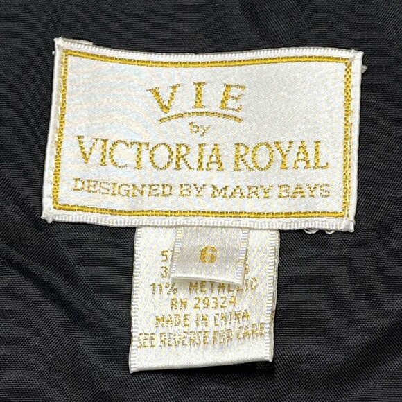 Vintage Vie By Victoria Top Womens 6 Black Silver Metallic Babydoll Whimsigoth - Picture 6 of 8